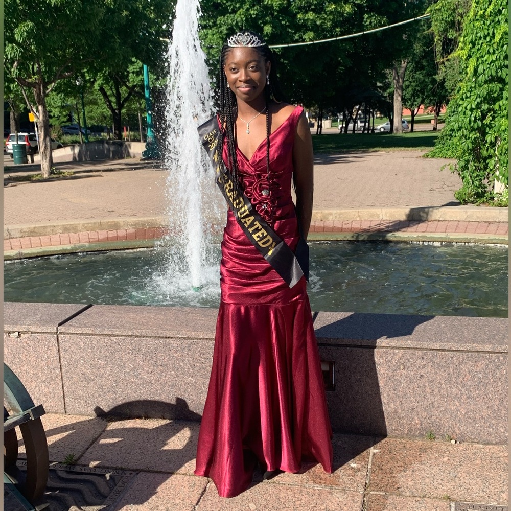 Burgundy special occasion dress